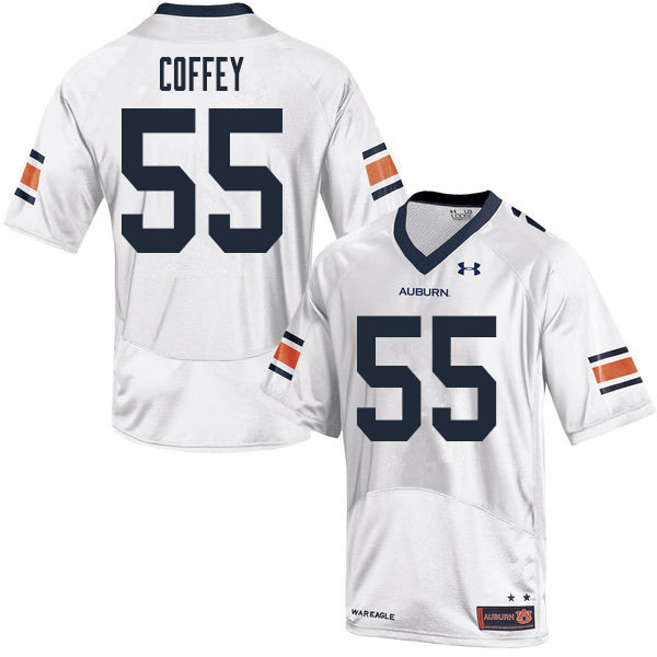 Men #55 Brenden Coffey Auburn Tigers College Football Jerseys Sale-White